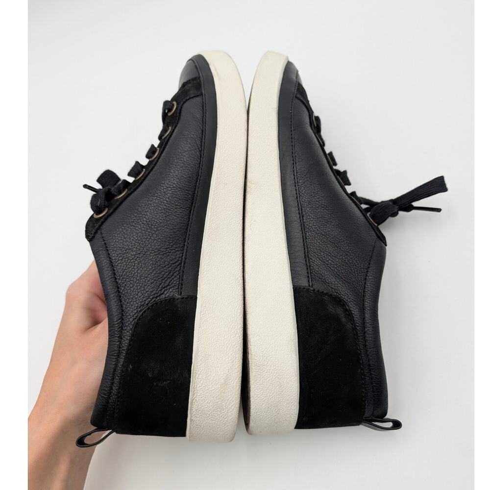 Vionic Black Leather & Suede Sneakers with Cream Sole - Picture 5 of 13